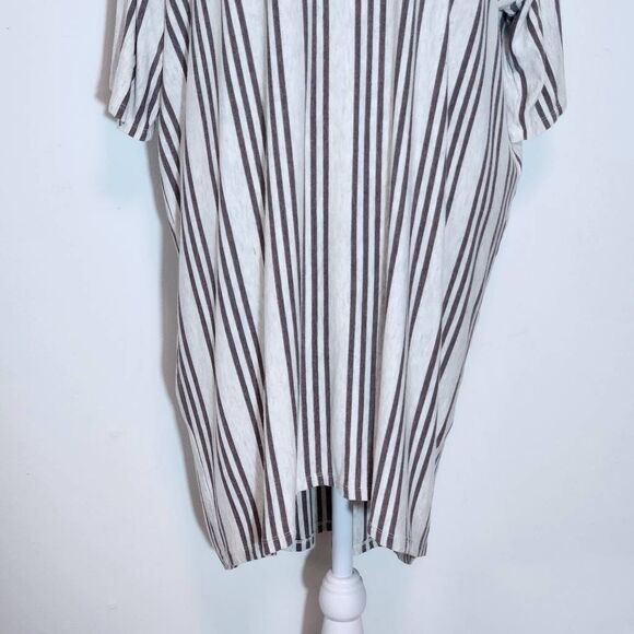 LuLaRoe Gray and Brown Stripe Tunic Size 2XL Lularoe Oversized Tunic - Picture 4 of 7